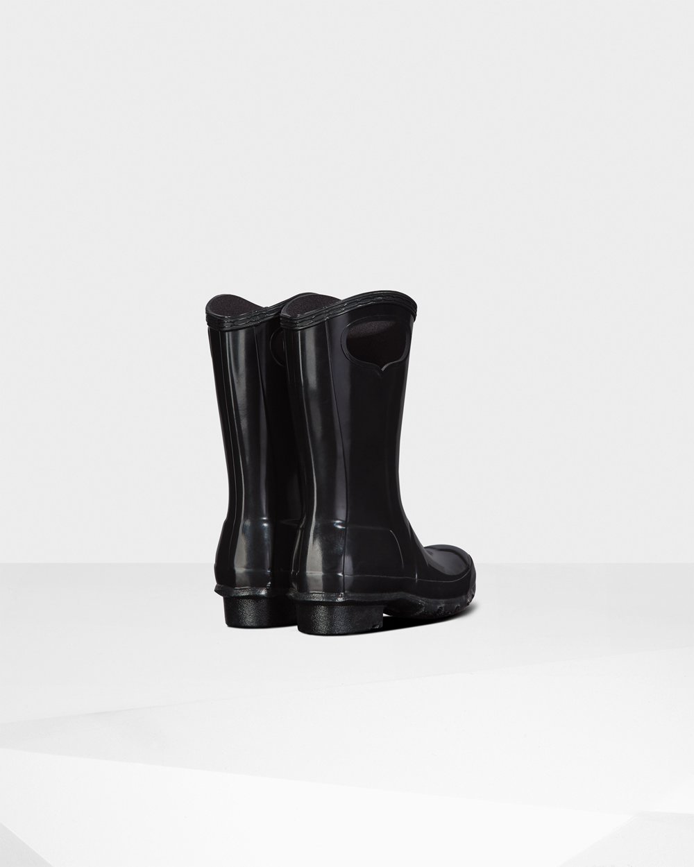 Kids Hunter Original Big Grab Handle Gloss | Rain Boots Black | NZ-82061-MHXC